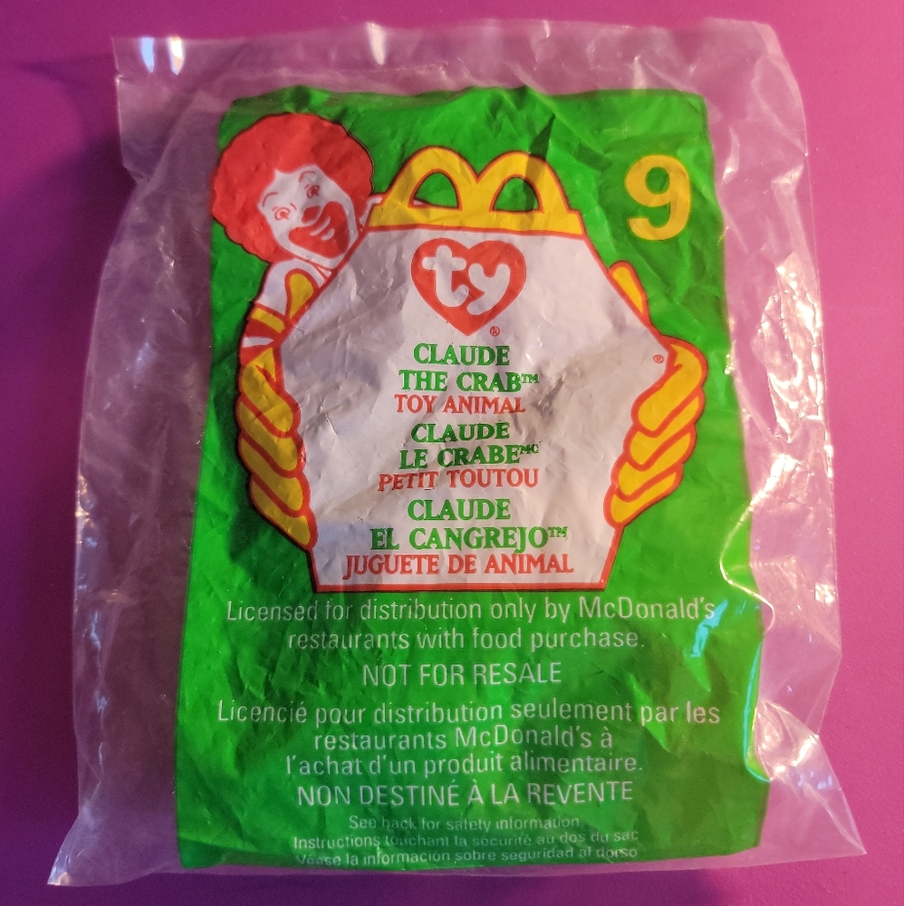 McDonalds Ty Teenie Beanie Babies Claude the Crab